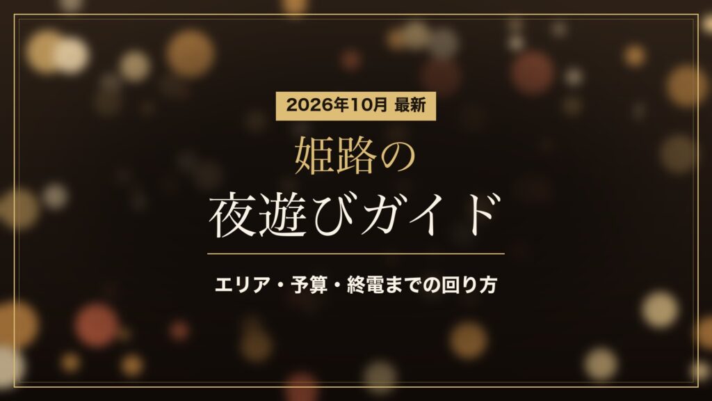 姫路の夜遊びガイド（2026年10月）。エリア・予算・終電までの回り方